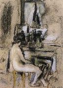 Nude front of the fireplace Edouard Vuillard